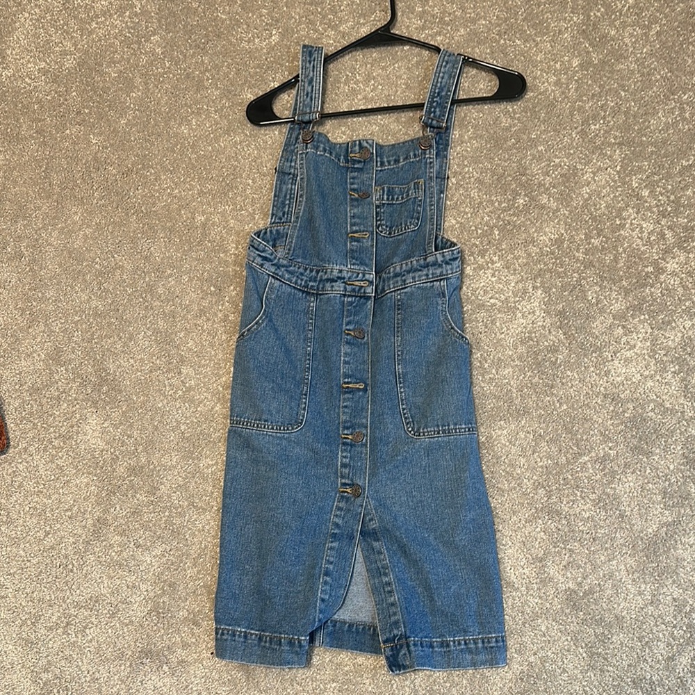Denim Button-Front Overall Dress